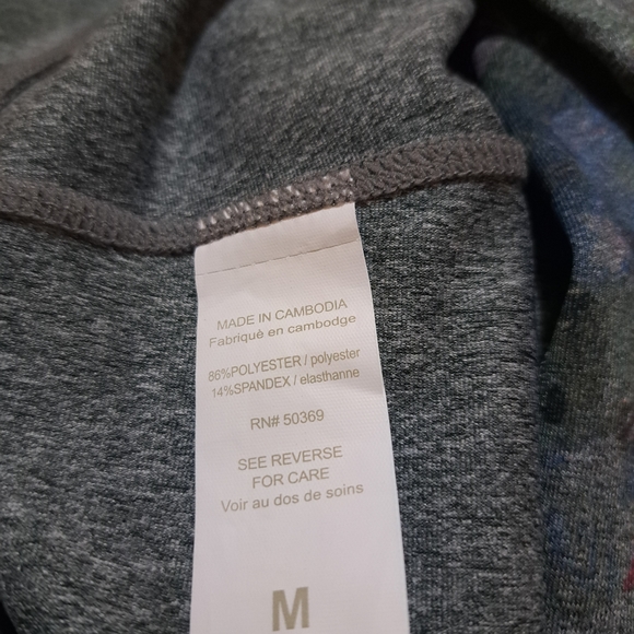 Jockey Sport Floral  Leggings Women size M  color Gray New - Picture 7 of 8